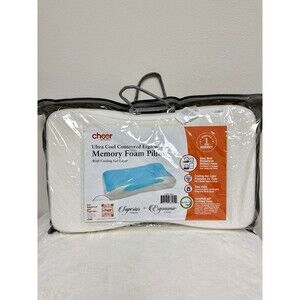 Cheer Cool Contoured Ergo Wave Memory Foam Pillow With Cooling Gel Layer
